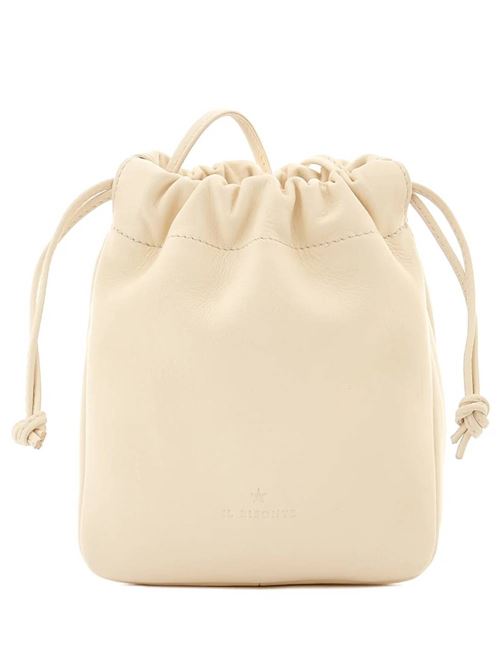 Borsa a secchiello da donna in pelle colore latte Il BISONTE | BBU030PV0048WH175